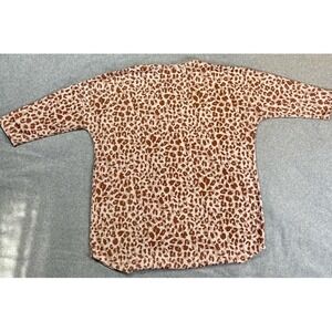 Lovely Souls Top Womens XL Cheetah Print 34 Sleeve Animal Print Stretch‎